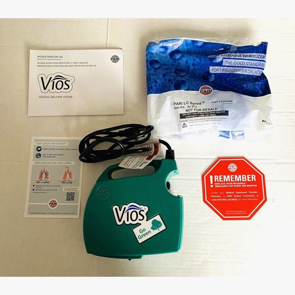 NWB Pari Vios Go Green Portable Aerosol Delivery System Compressor Lightweight - Picture 7 of 9